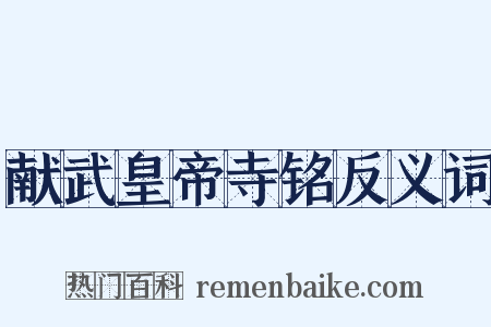 献武皇帝寺铭反义词是什么意思的图片